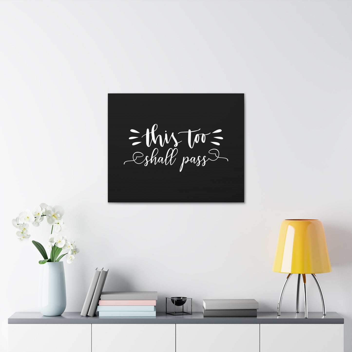 This Too Shall Pass 2 Corinthians 4:18 Black Christian Wall Art Bible Verse Print Ready to Hang