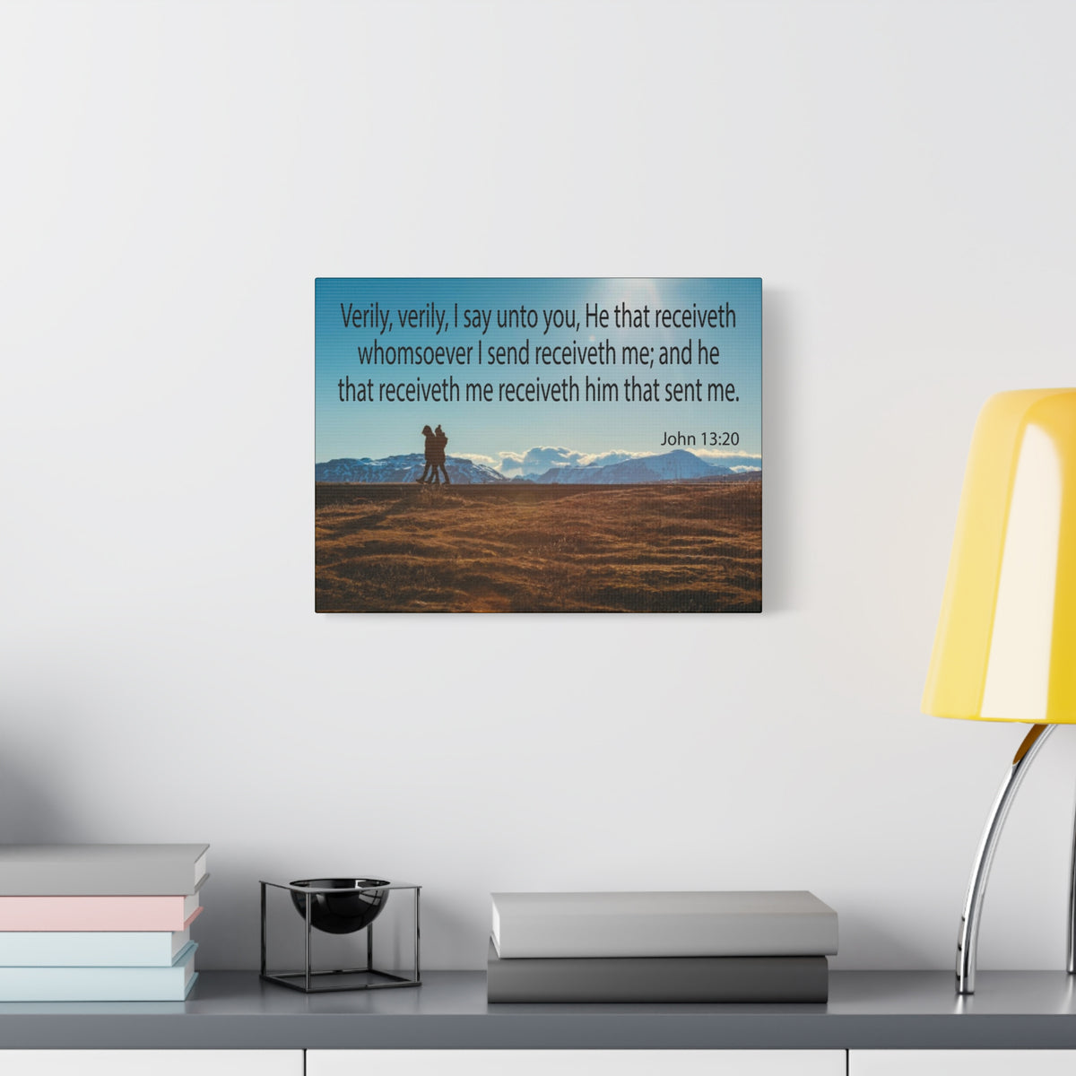 Scripture Canvas I Say Unto You John 13:20 Christian Wall Art Bible Verse Print Ready to Hang