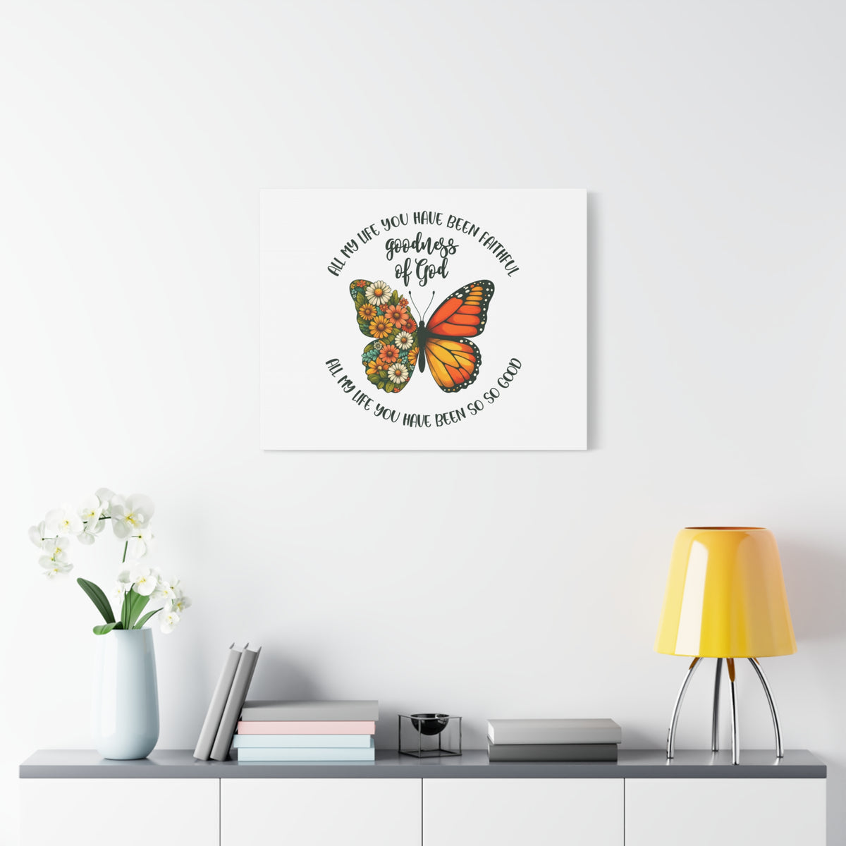 Scripture Walls Goodness of God Butterfly Bible Verse Canvas Christian Wall Art Ready to Hang Unframed