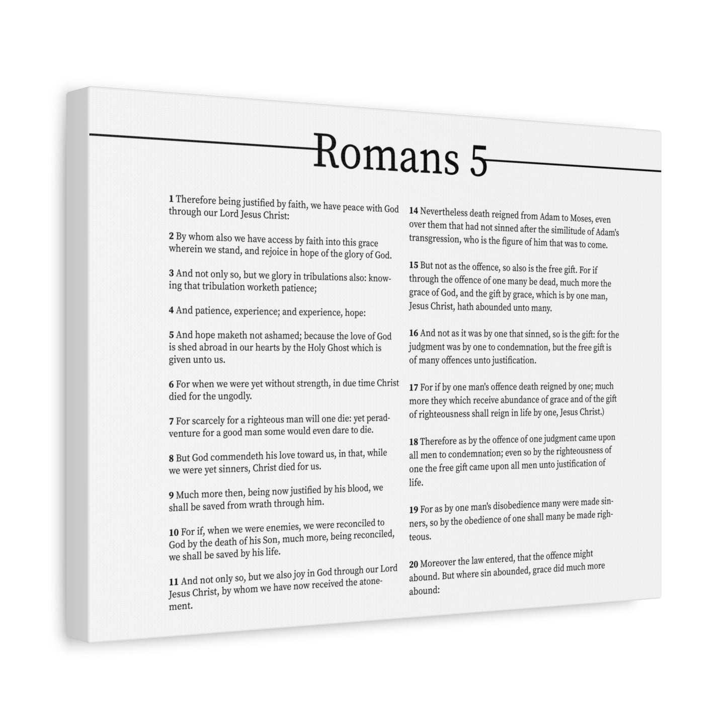 Scripture Canvas Peace With God Romans 5 Christian Wall Art Bible Verse Print Ready to Hang