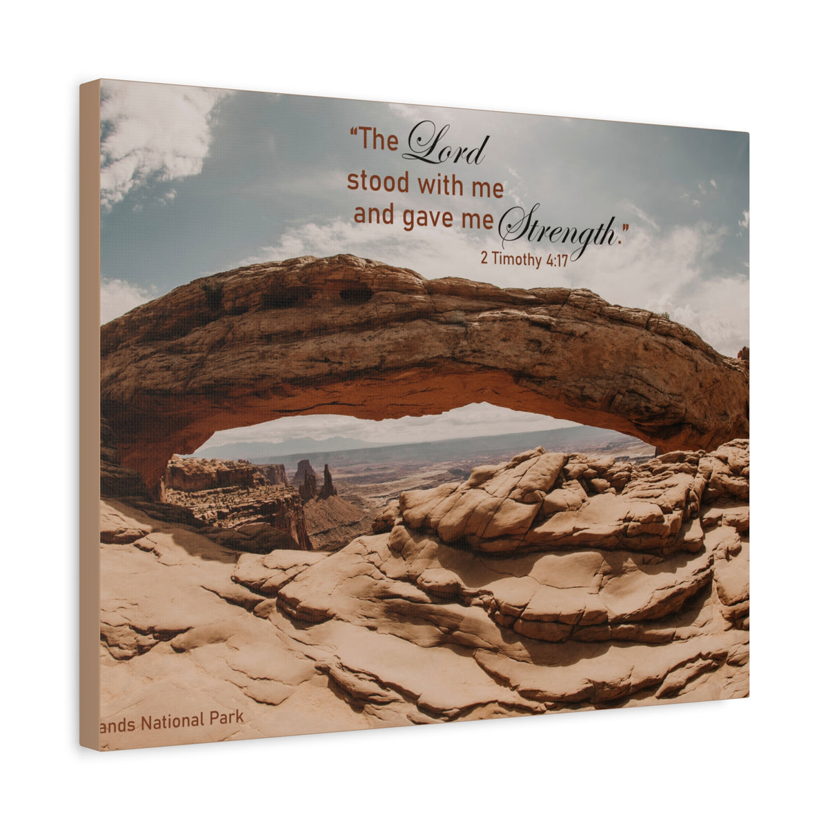 Scripture Canvas Stood With Me 2 Timothy 4:17 Christian Wall Art Bible Verse Print Ready to Hang