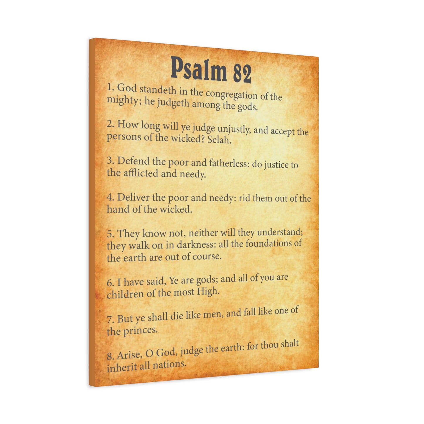 Scripture Walls Psalm 82 Gold Bible Chapter Canvas Christian Wall Art Ready to Hang