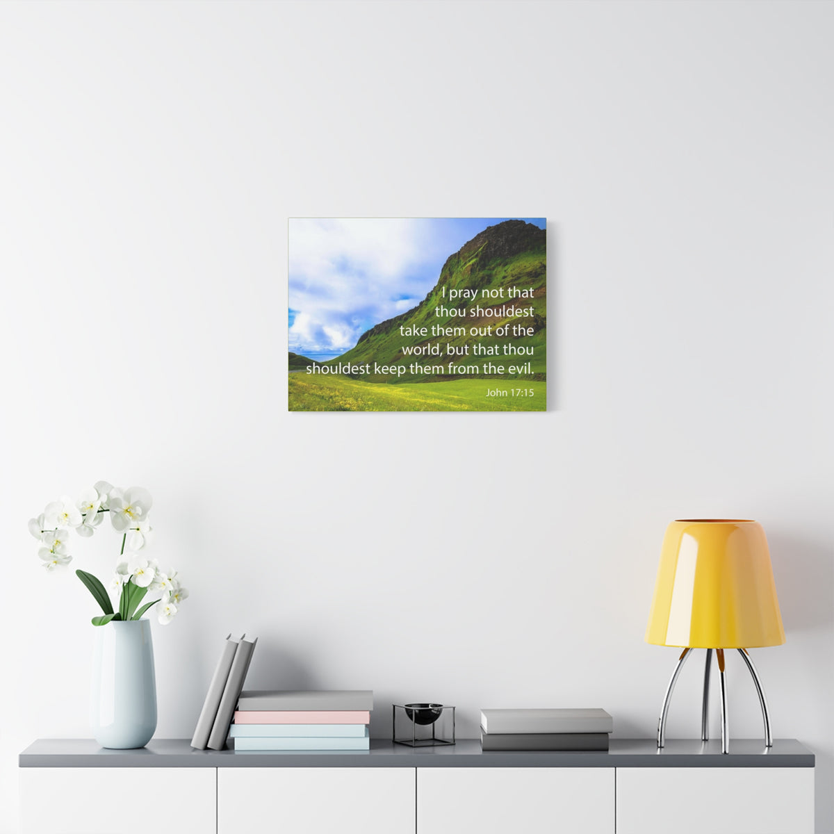 Scripture Canvas I Pray Not John 17:15 Christian Wall Art Bible Verse Print Ready to Hang