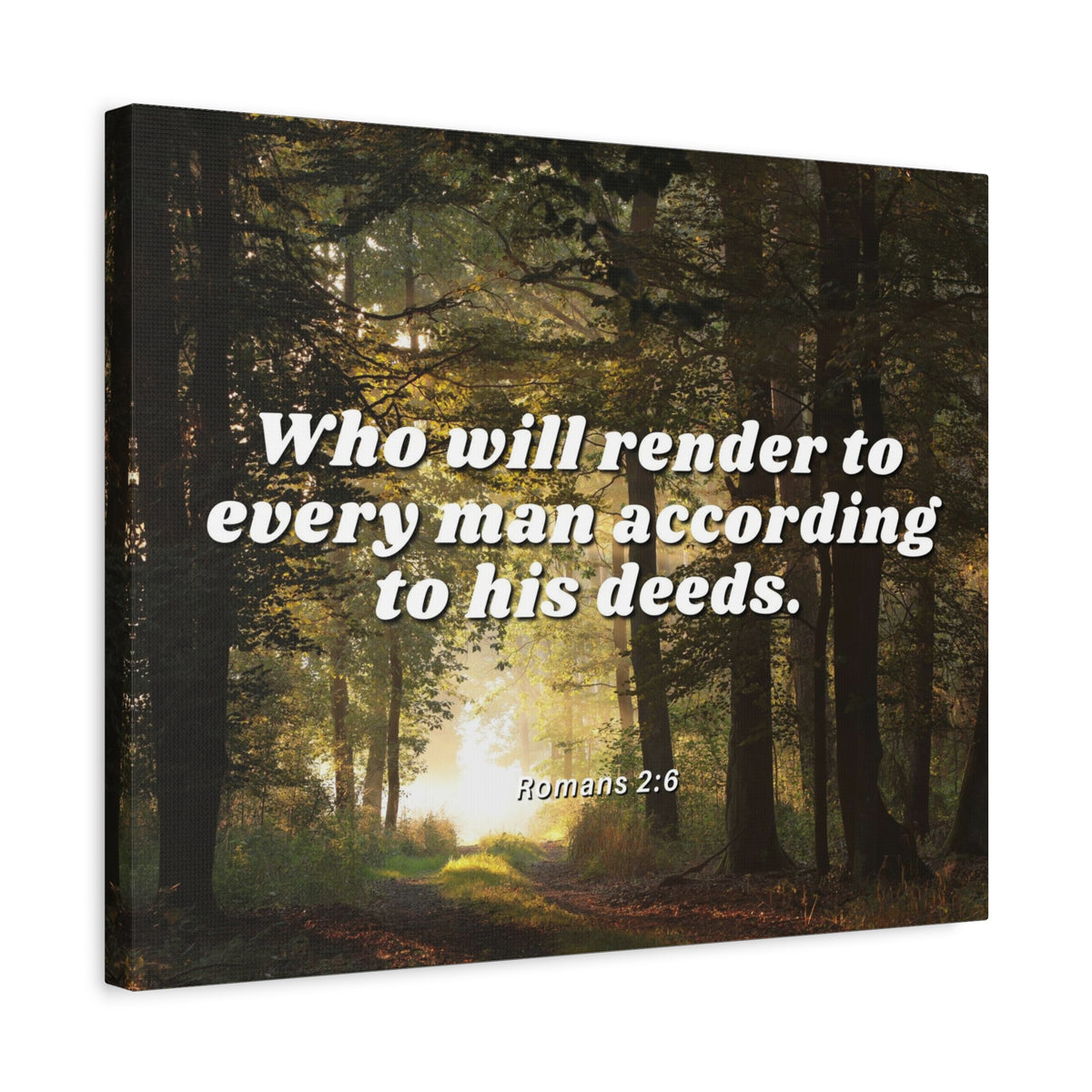 Scripture Canvas Rendered By God Romans 2:6 Christian Wall Art Bible Verse Print Ready to Hang