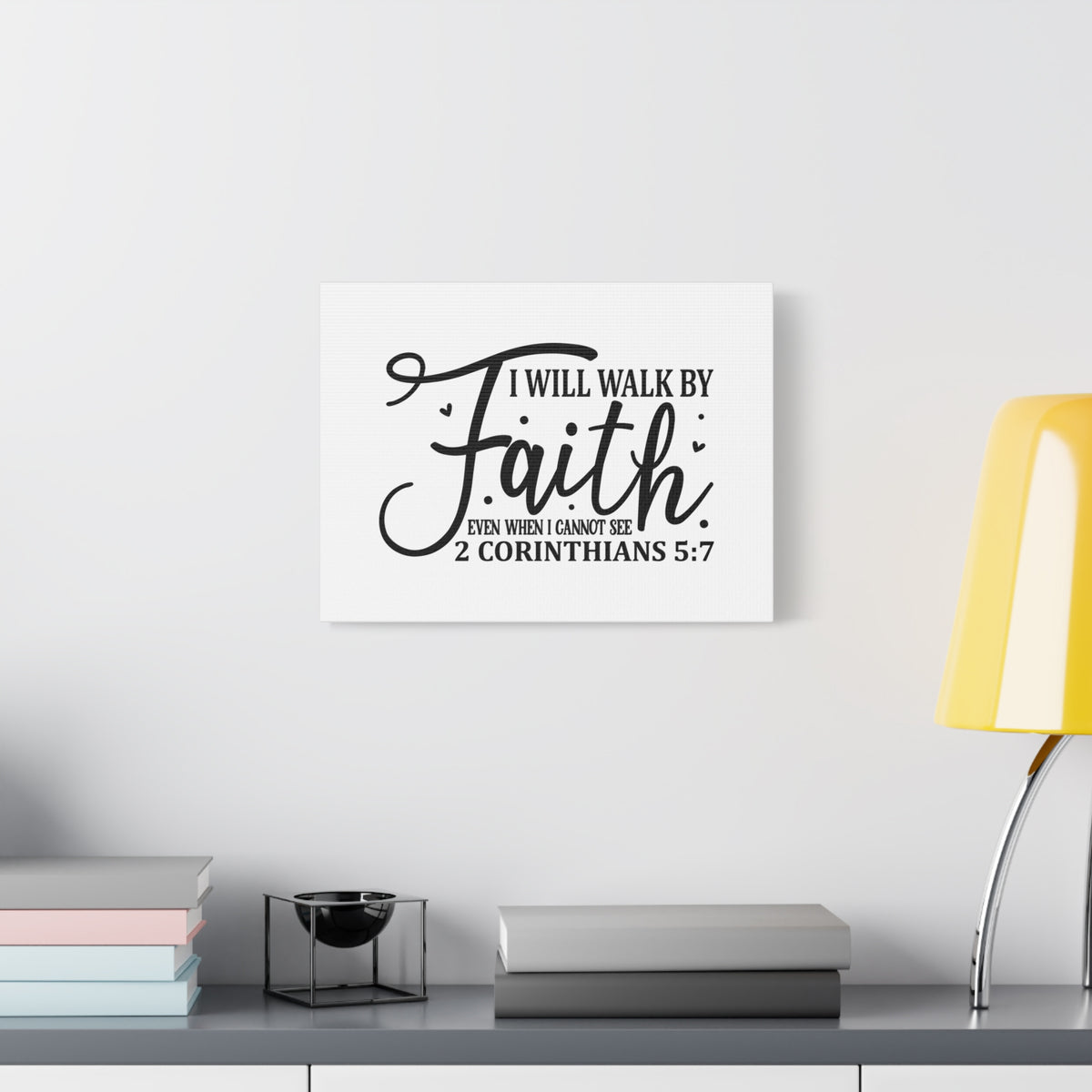 Scripture Canvas Walk By Faith 2 Corinthians 5:7 Christian Wall Art Bible Verse Print Ready to Hang