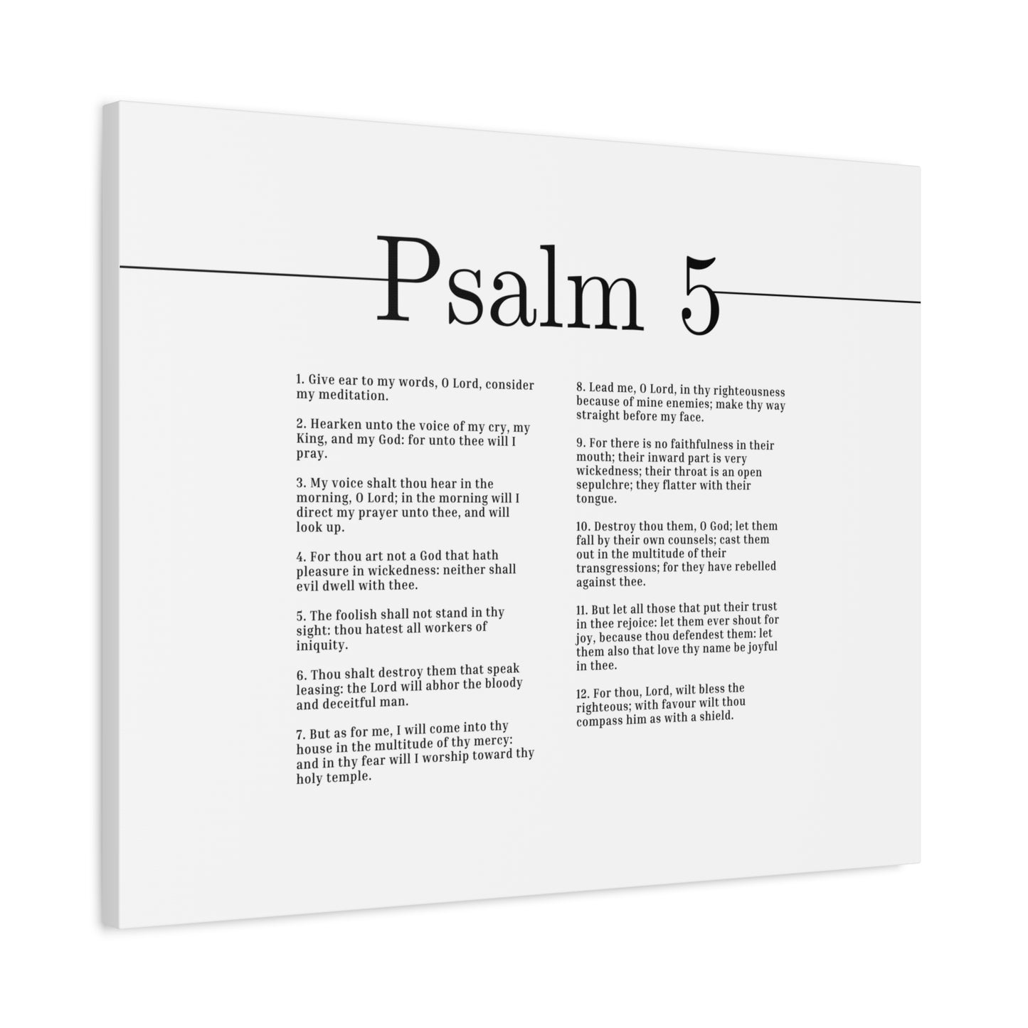 Scripture Canvas Will Bless The Righteous Psalm 5 Christian Wall Art Bible Verse Print Ready to Hang