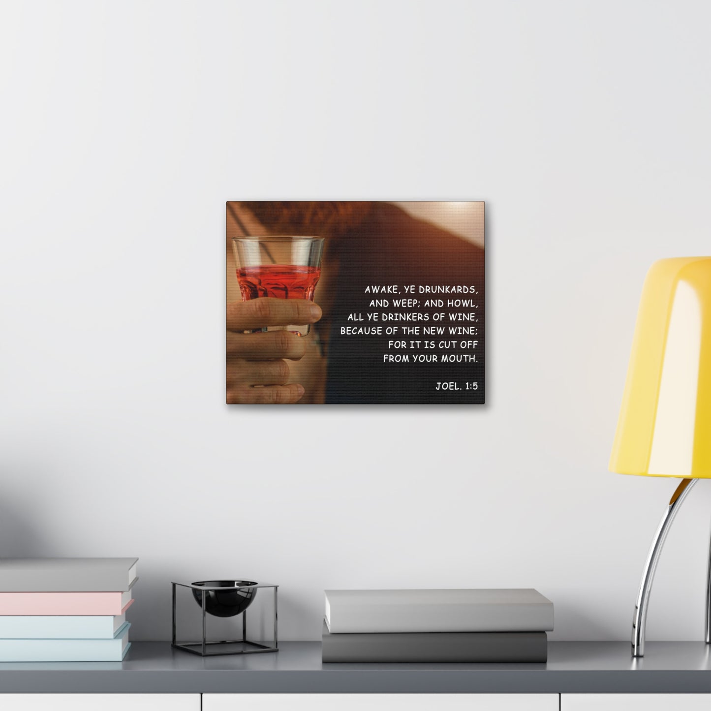 The New Wine Joel 1:5 Bible Verse Canvas Christian Wall Art Ready to Hang