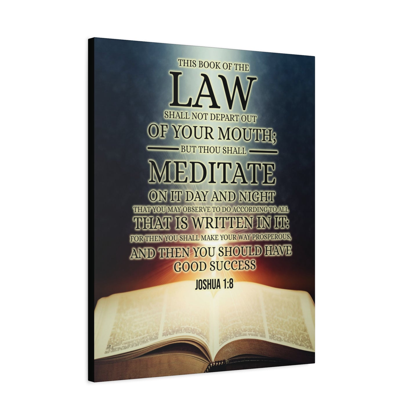 Scripture Canvas Book of the Law Joshua 1:8  Christian Wall Art Bible Verse Print Ready to Hang