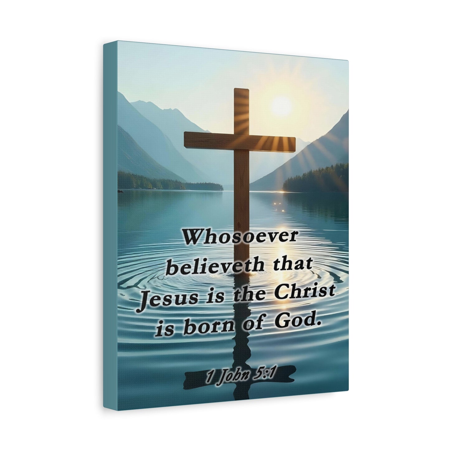 Scripture Walls 1 John 5:1 Jesus is The Christ Bible Verse Canvas Christian Wall Art Ready to Hang Unframed
