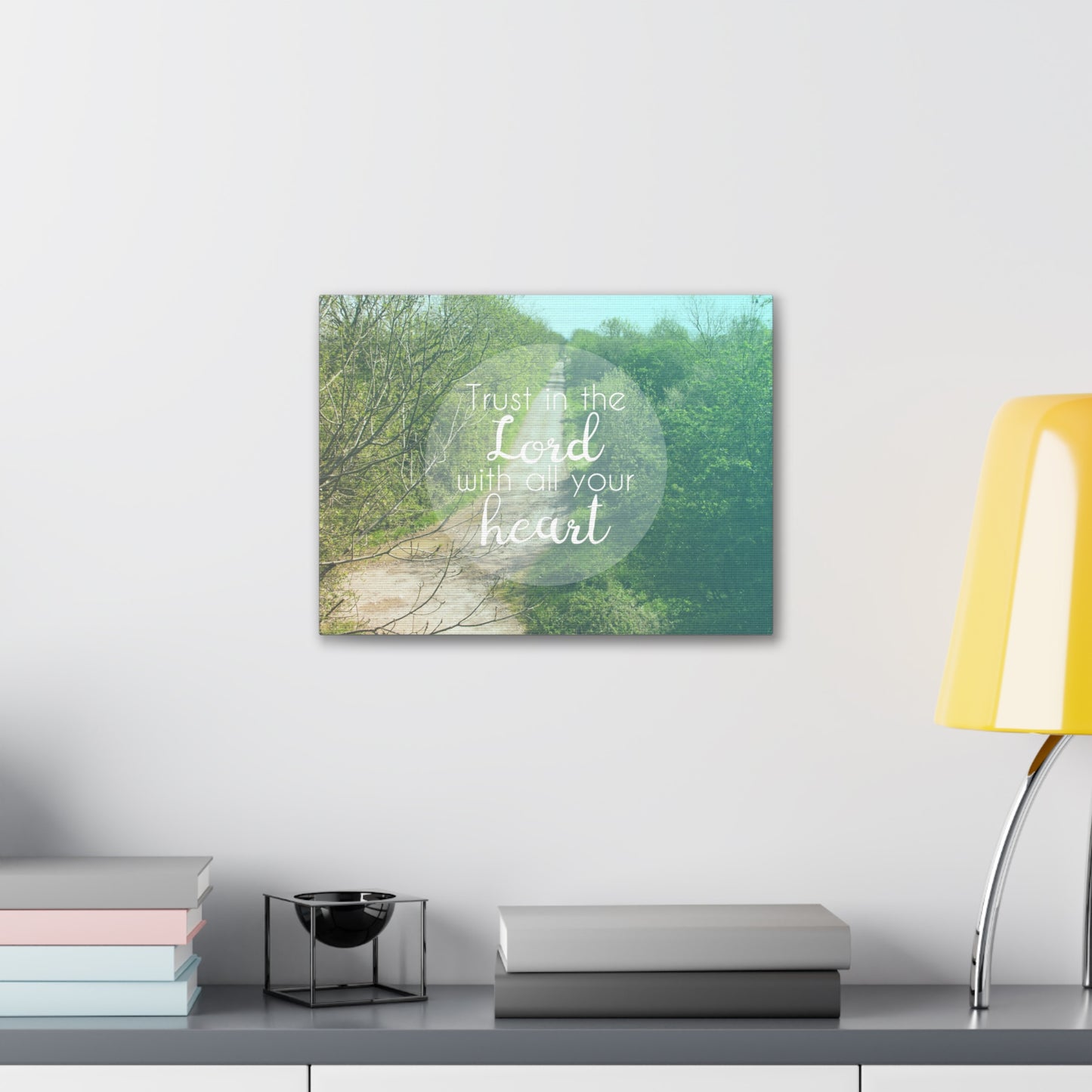 With All Your Heart Proverbs 3:5 Trees Christian Wall Art Bible Verse Print Ready to Hang