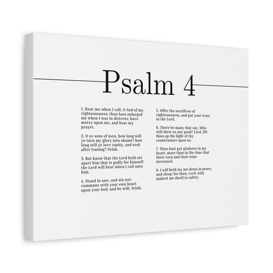 Scripture Canvas O God Of My Righteousness Psalm 4 Christian Wall Art Bible Verse Print Ready to Hang