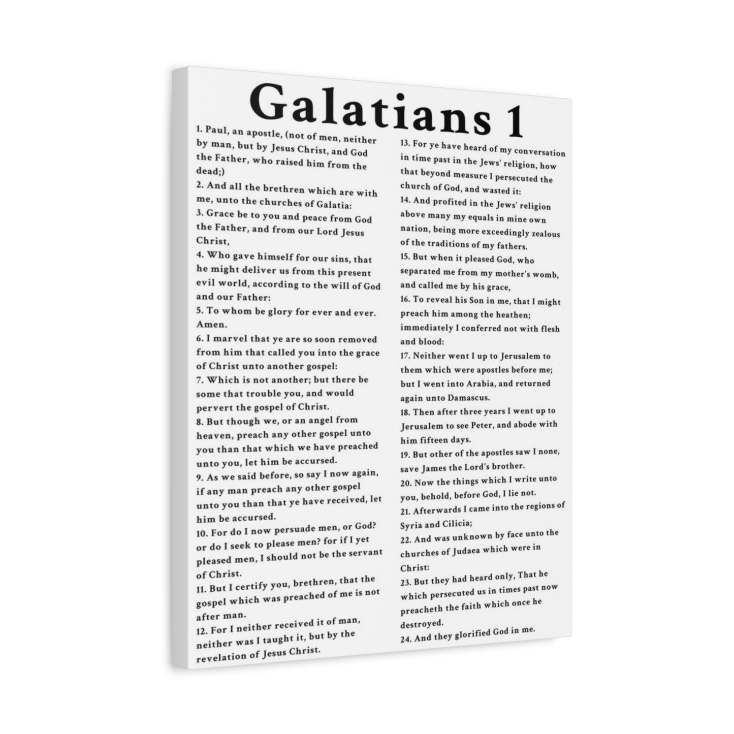 Scripture Walls Galatians 1 Chapter White Defending the Gospel of Grace Bible Canvas Christian Wall Art Ready to Hang Unframed