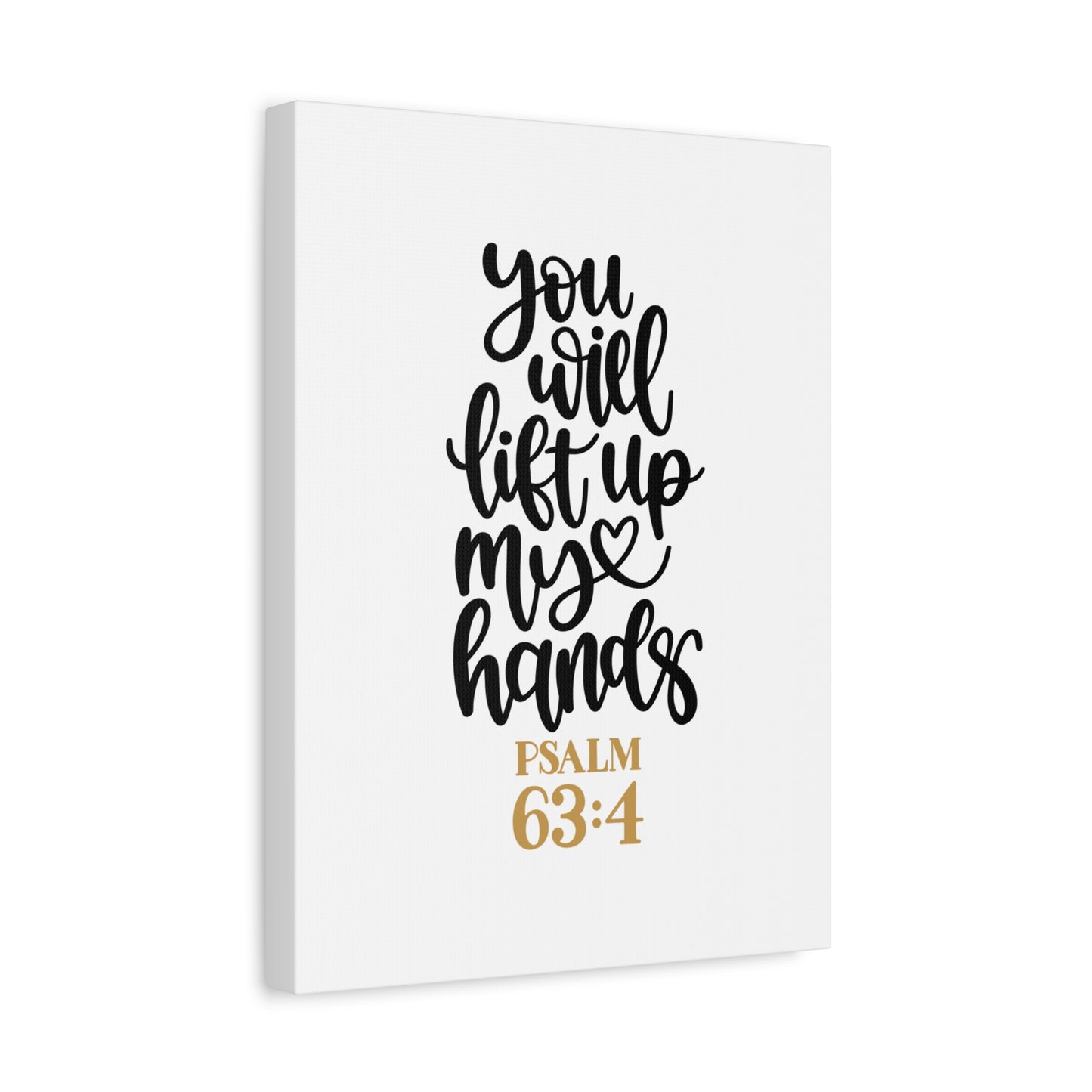 Scripture Canvas Lift Up Psalm 63:4 Christian Wall Art Bible Verse Print Ready to Hang