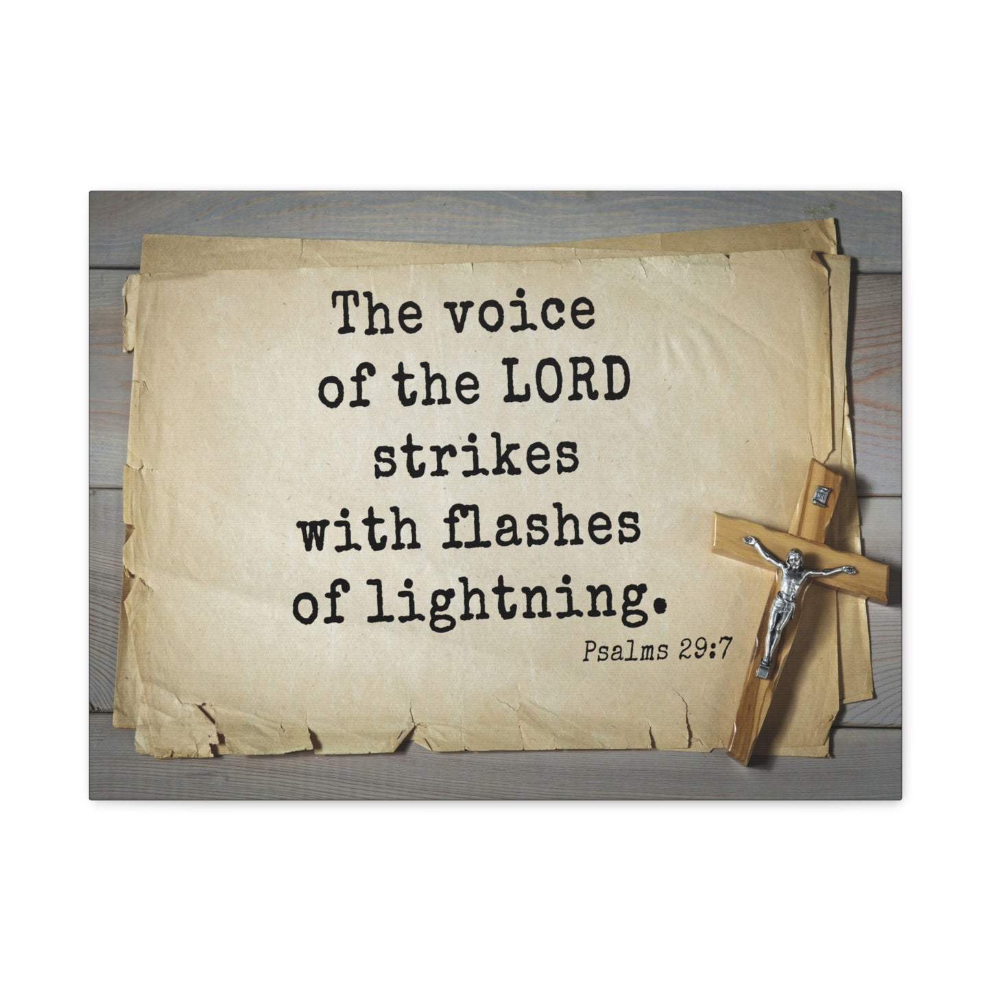 Voice Of The Lord Psalms 29:7 Bible Verse Canvas Christian Wall Art Ready to Hang