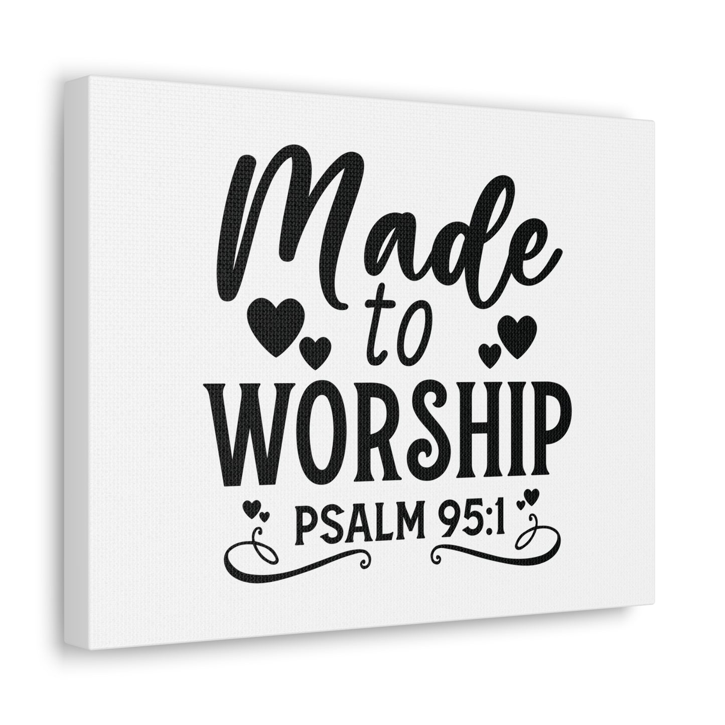 Worship Psalm 95:1 Hearts Bible Verse Canvas Christian Wall Art Ready to Hang