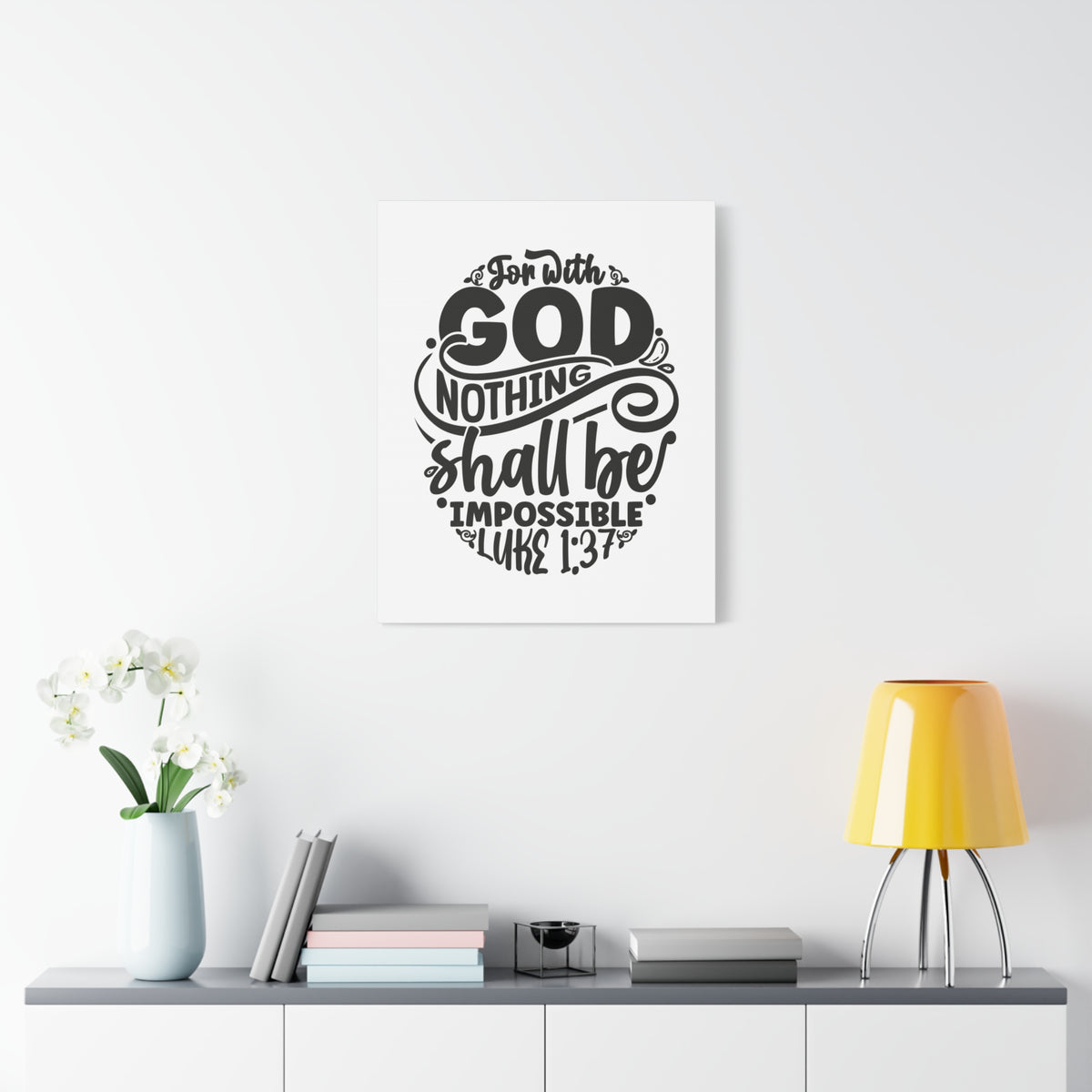 Scripture Walls Nothing Shall Be Impossible Luke 1:37 Bible Verse Canvas Christian Wall Art Ready to Hang Unframed
