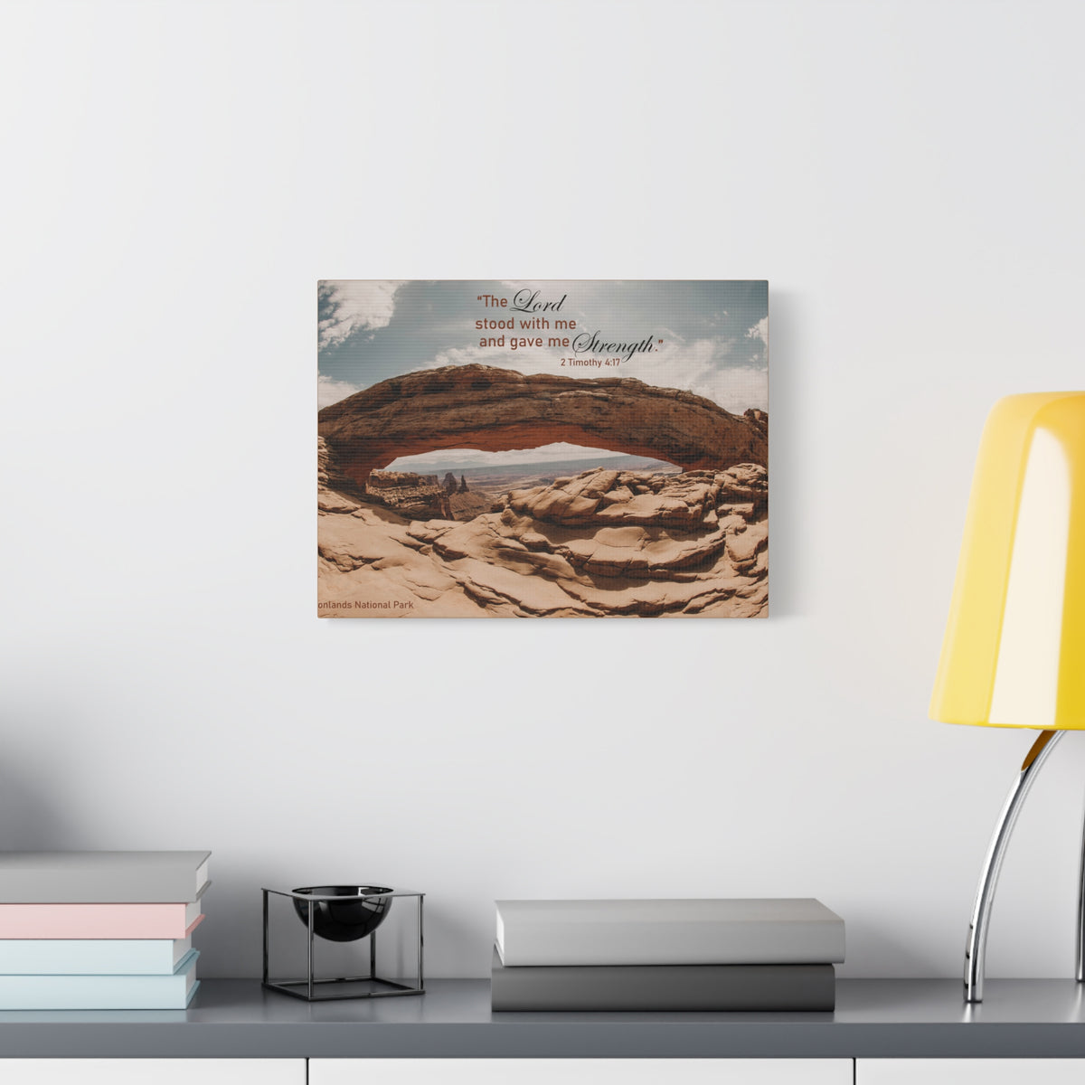 Scripture Canvas Stood With Me 2 Timothy 4:17 Christian Wall Art Bible Verse Print Ready to Hang