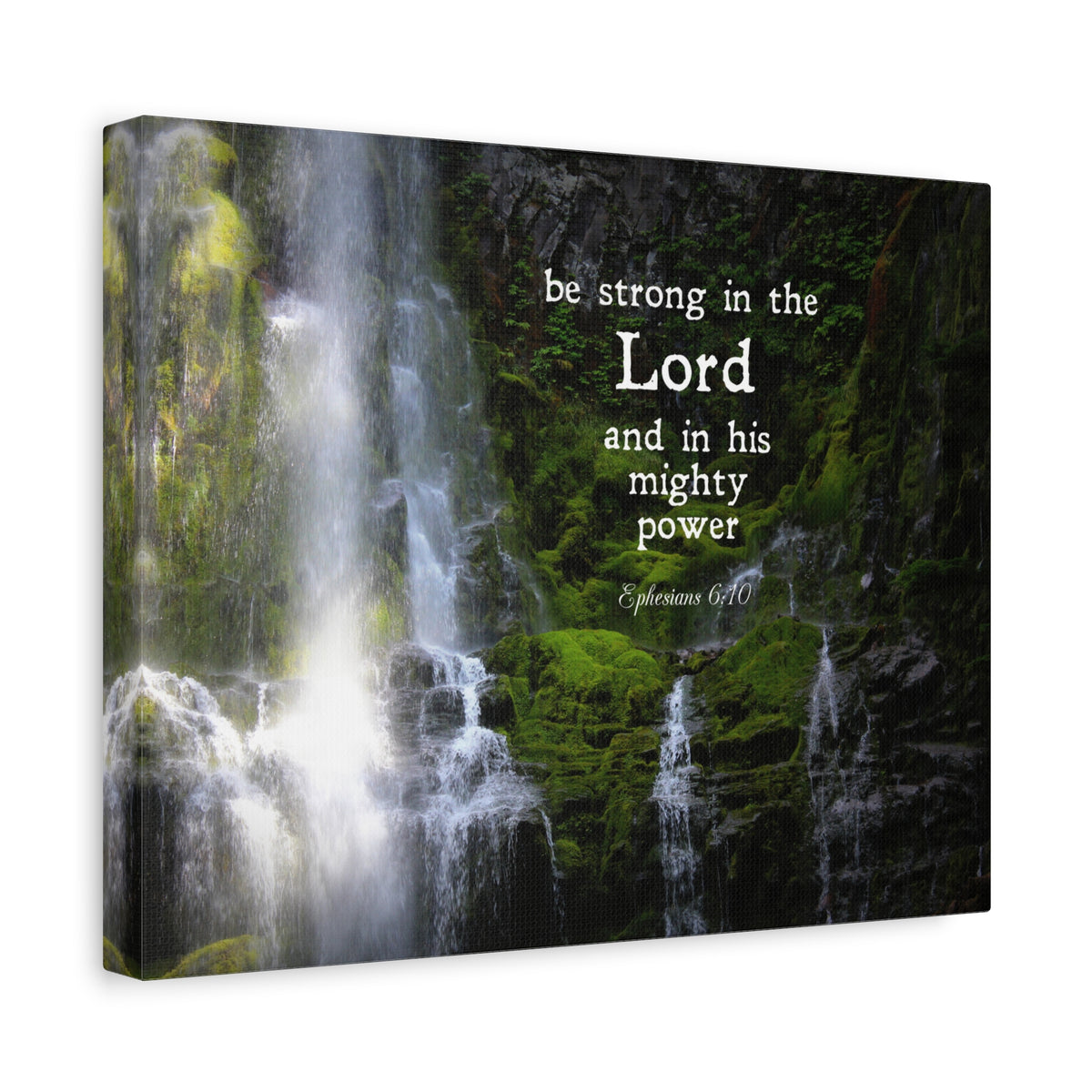 Scripture Canvas Be Strong In The Lord Ephesians 6:10 Christian Wall Art Bible Verse Print Ready to Hang