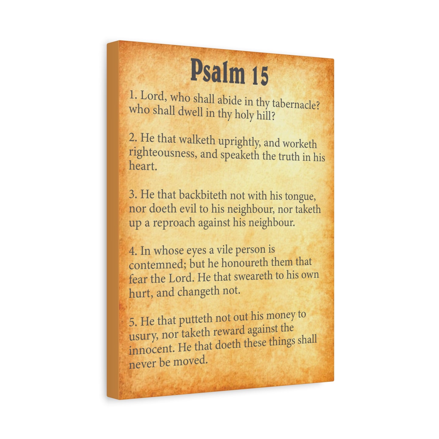 Scripture Walls Psalm 15 Gold Bible Chapter Canvas Christian Wall Art Ready to Hang