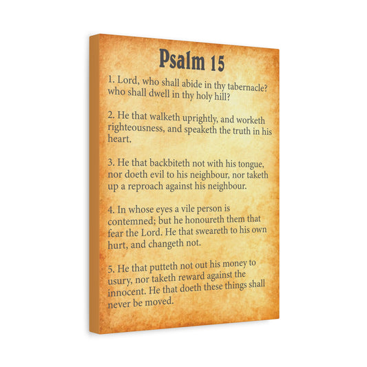 Scripture Walls Psalm 15 Gold Bible Chapter Canvas Christian Wall Art Ready to Hang