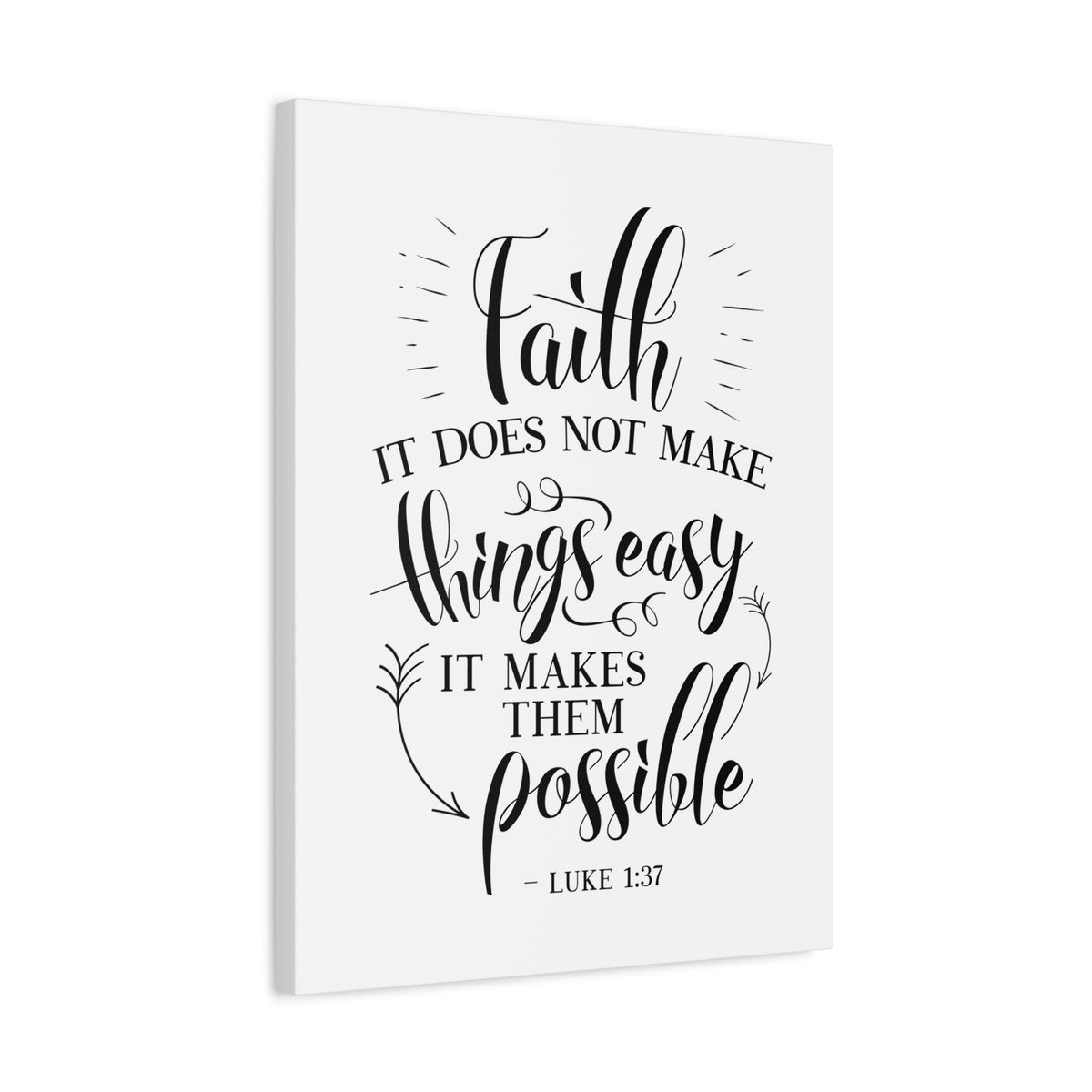 Scripture Canvas Makes Them Possible Luke 1:37 Christian Wall Art Bible Verse Print Ready to Hang