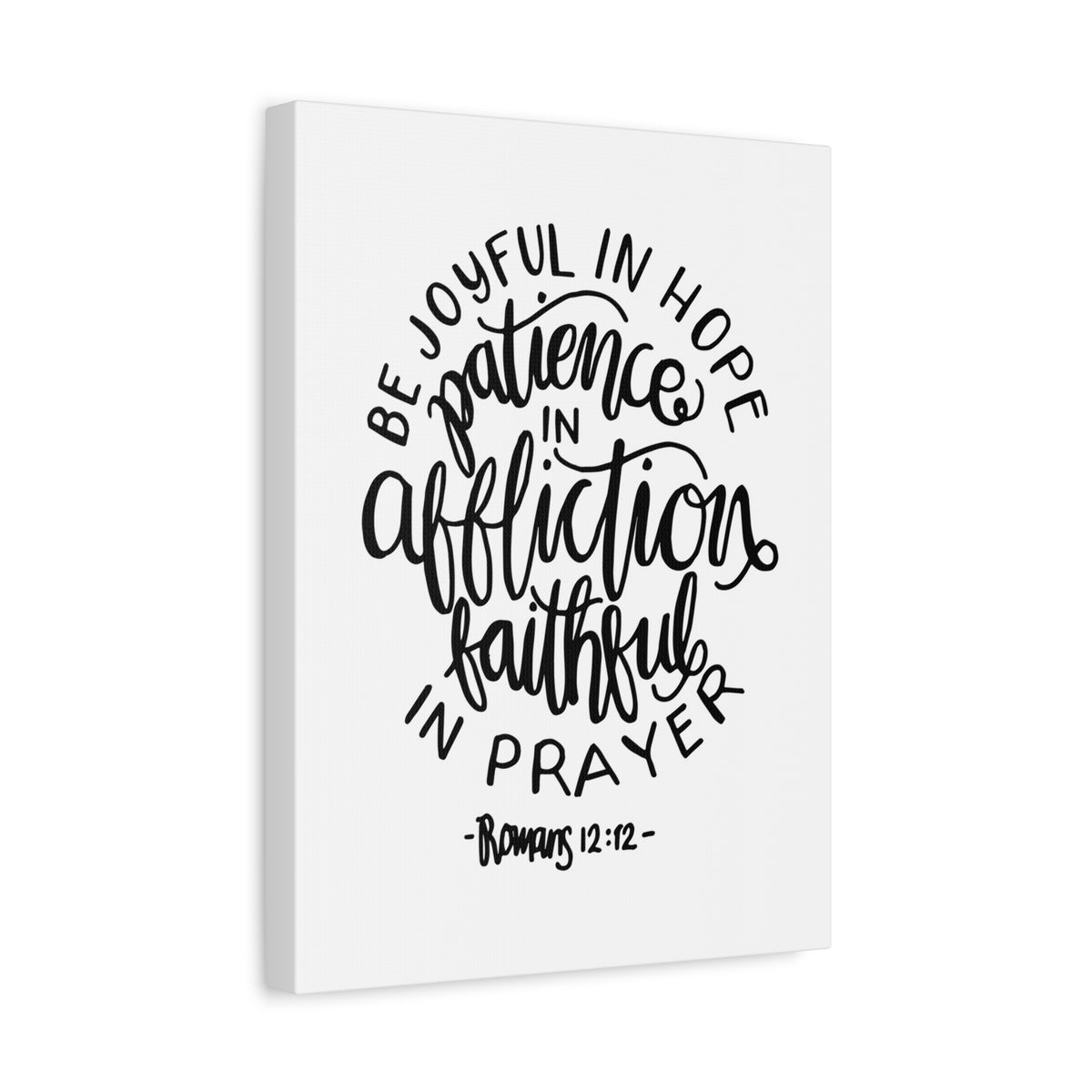 Scripture Canvas Patience In Affliction Romans 12:12 Christian Wall Art Bible Verse Print Ready to Hang