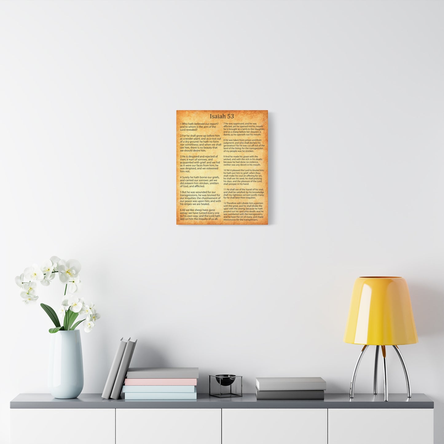 Scripture Walls Coming of Christ Isaiah 53 Chapter Gold Christian Wall Art Print Ready to Hang Unframed