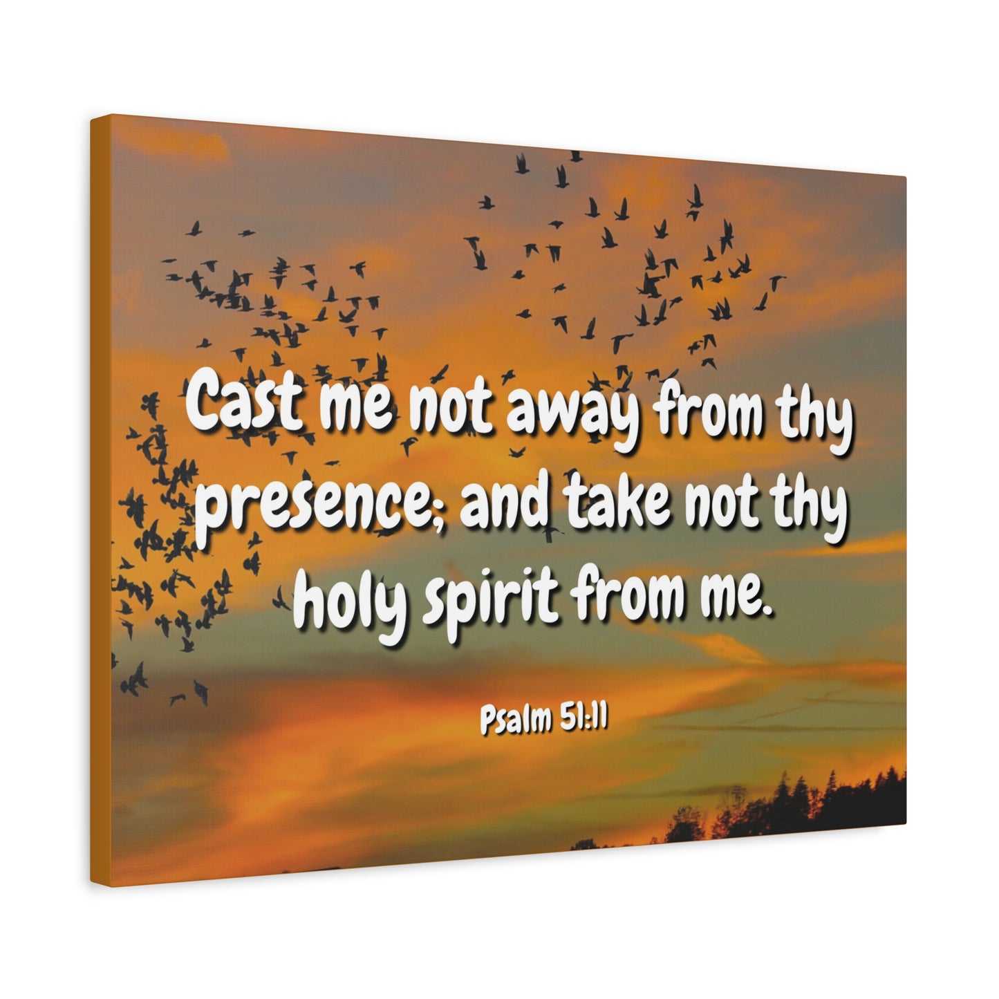Scripture Canvas Holy Spirit Psalms 51:11 Christian Wall Art Bible Verse Print Ready to Hang