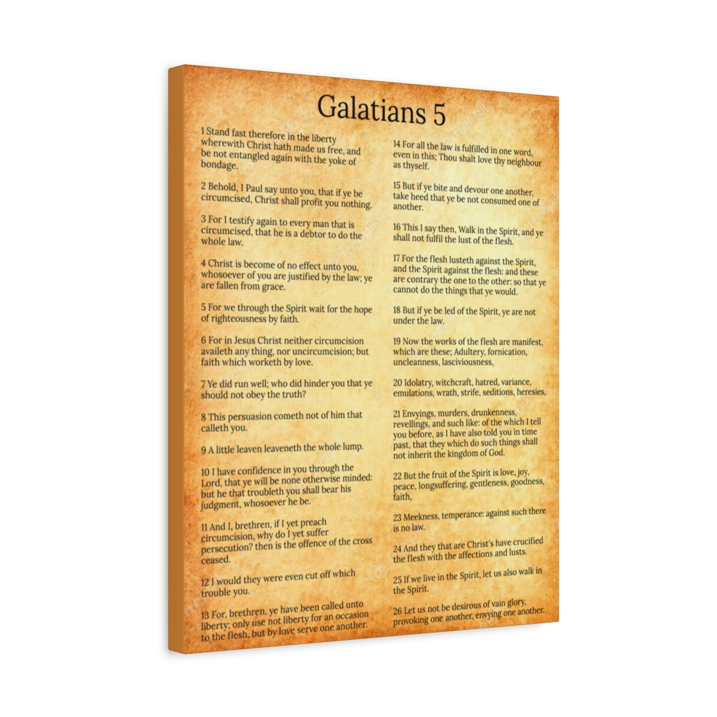 Scripture Walls Galatians 5 Fruit of the Spirit Gold Bible Verse Canvas Christian Wall Art Ready to Hang Unframed