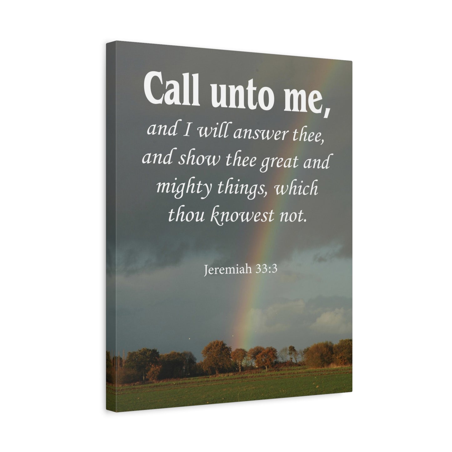 Scripture Canvas Call Unto Me Jeremiah 33:3 Christian Wall Art Bible Verse Print Ready to Hang