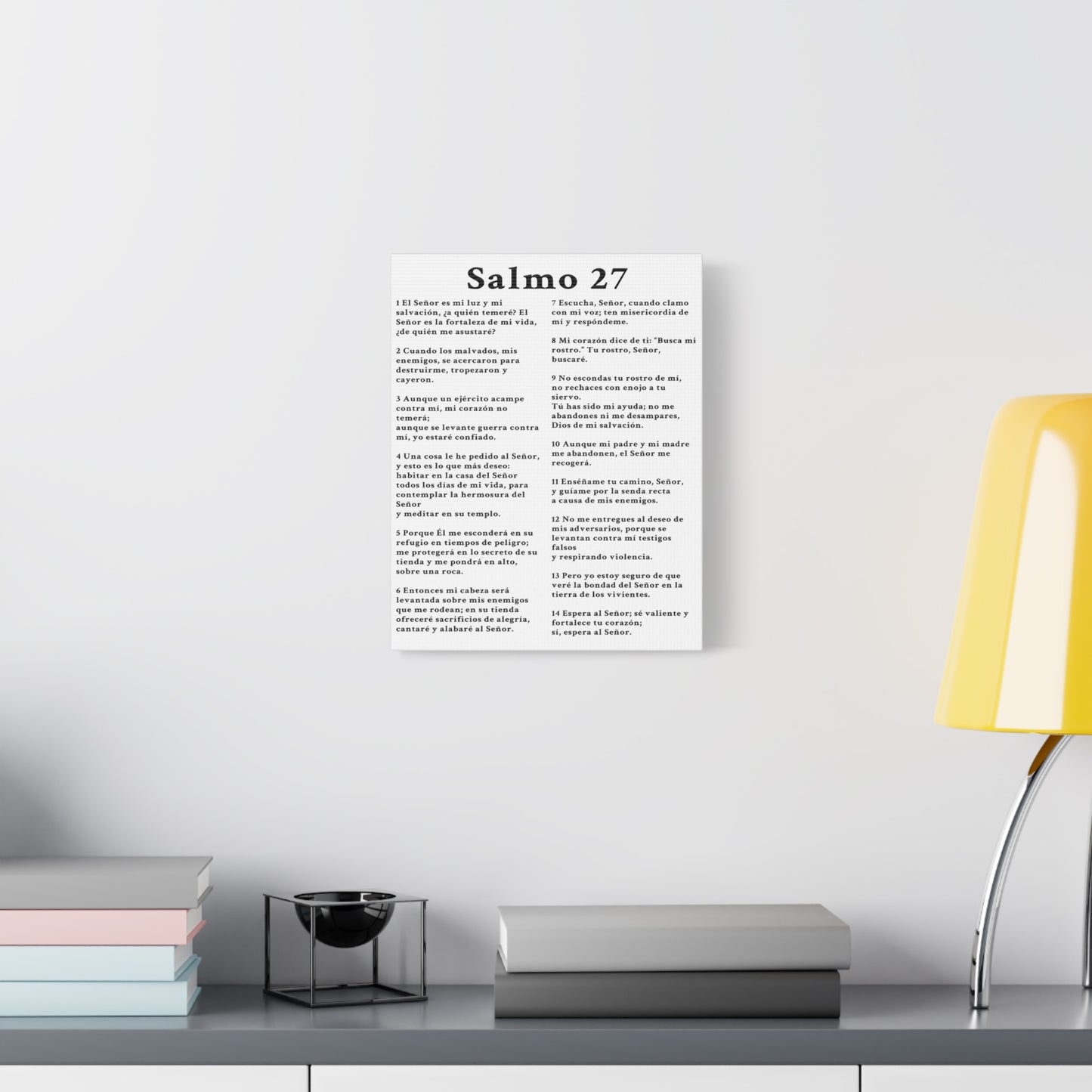 Scripture Walls Salmo 27 Chapter White Bible Canvas Christian Wall Art Ready to Hang Unframed
