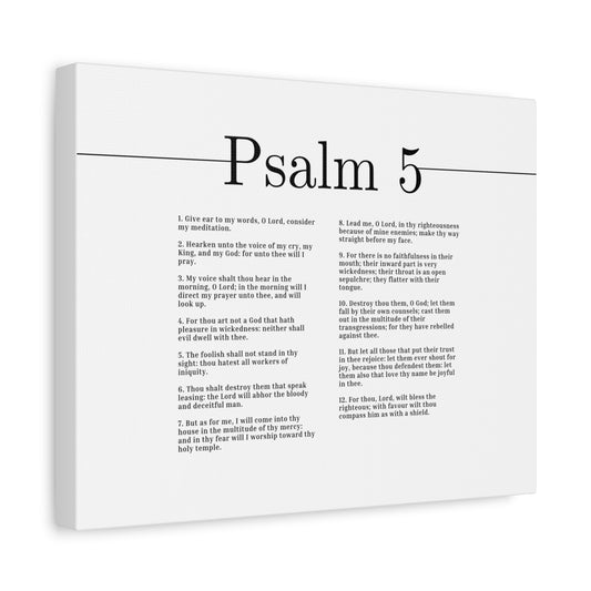 Scripture Canvas Will Bless The Righteous Psalm 5 Christian Wall Art Bible Verse Print Ready to Hang