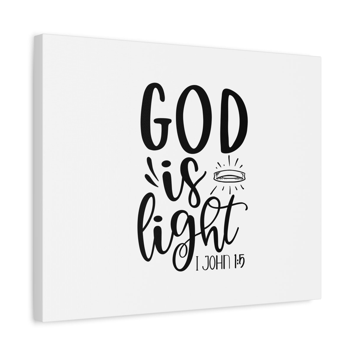 Scripture Canvas God Is Light 1 John 1:5 Christian Wall Art Bible Verse Print Ready to Hang