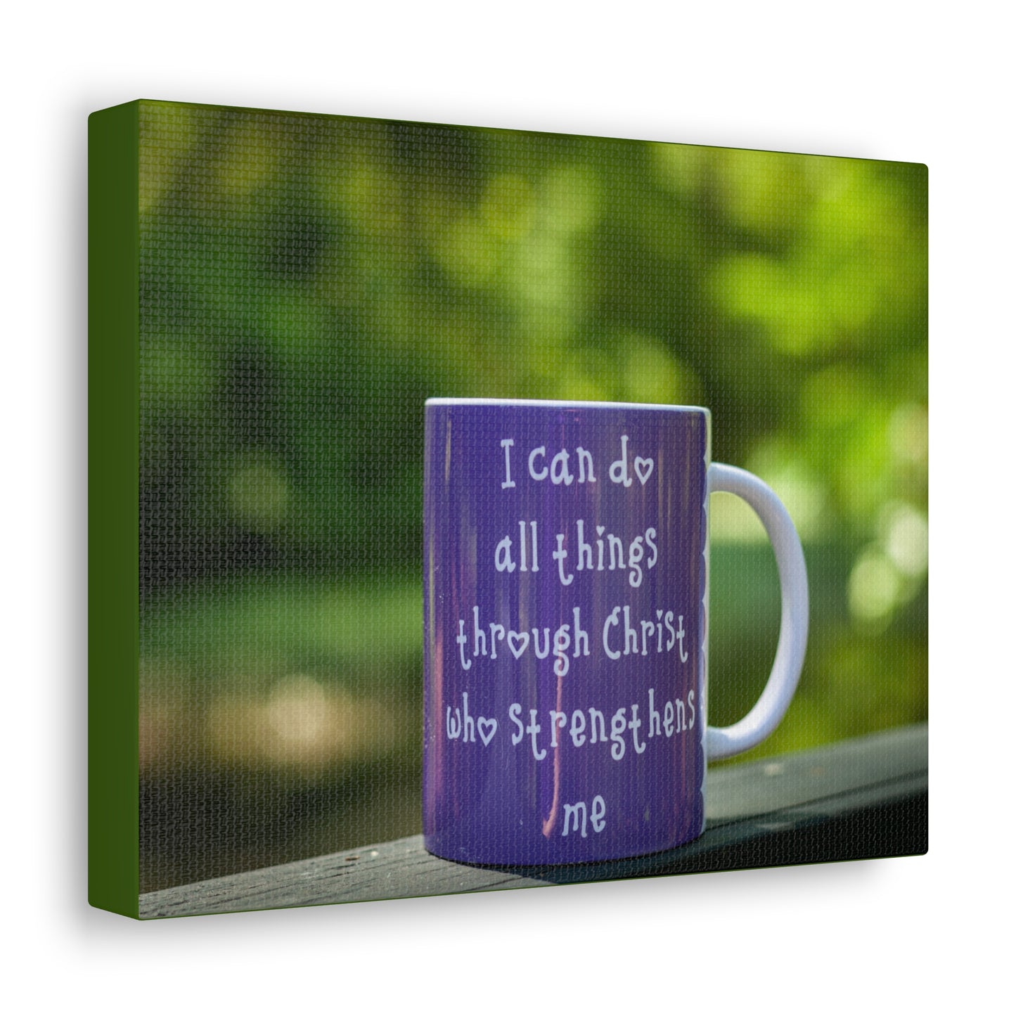 Strengthens Me Philippians 4:13 Purple Mug Christian Wall Art Bible Verse Print Ready to Hang