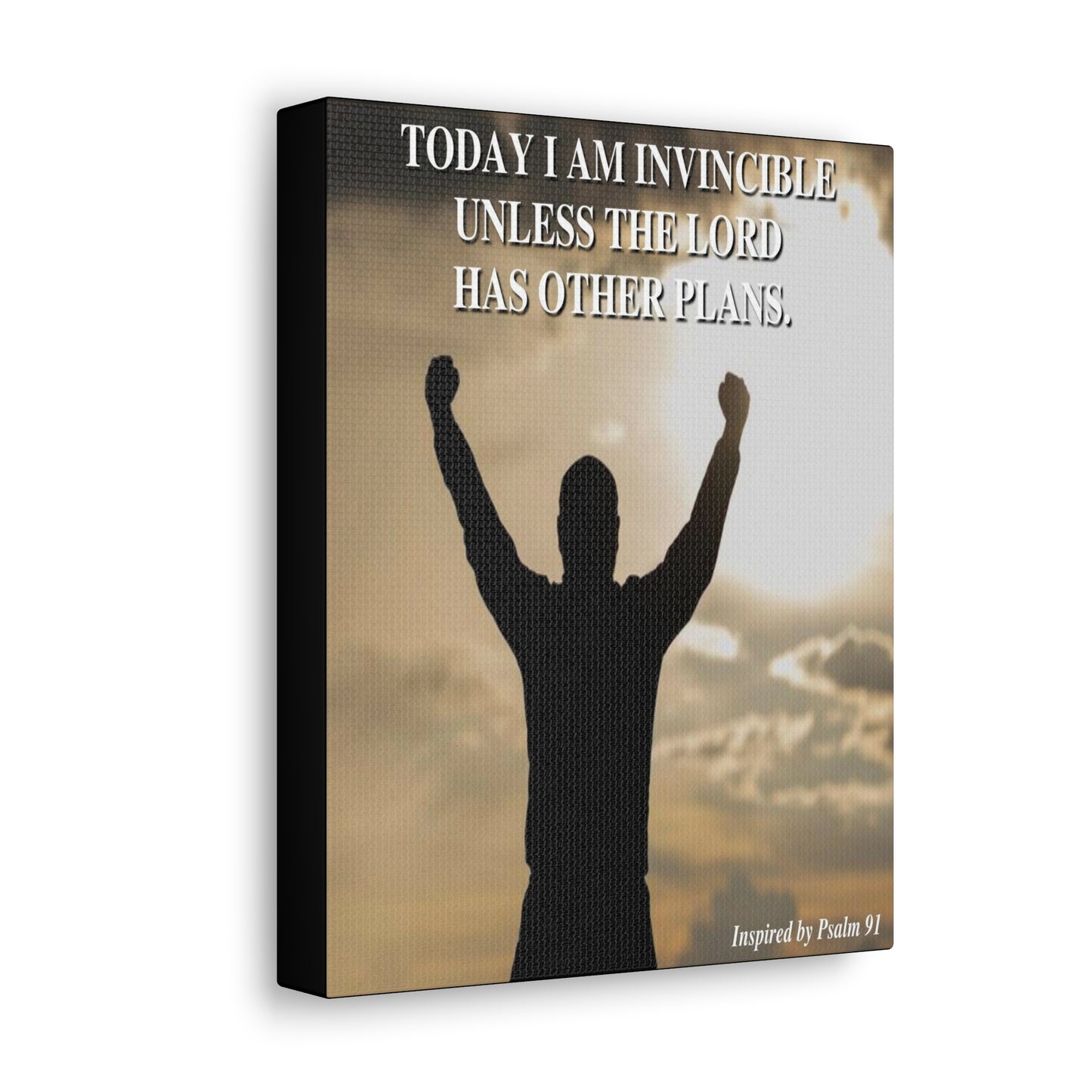 Today I Am Invincible Canvas Psalm 91 Bible Verse Canvas Christian Wall Art Ready to Hang