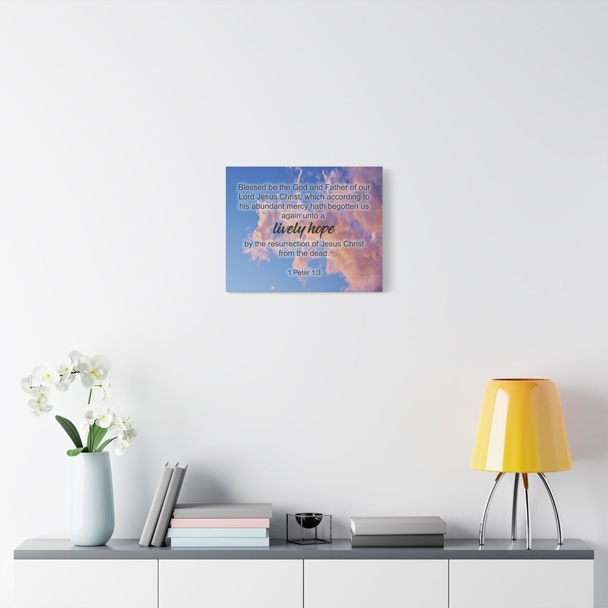 Scripture Canvas Lively Hope 1 Peter 1:3 Christian Wall Art Bible Verse Print Ready to Hang