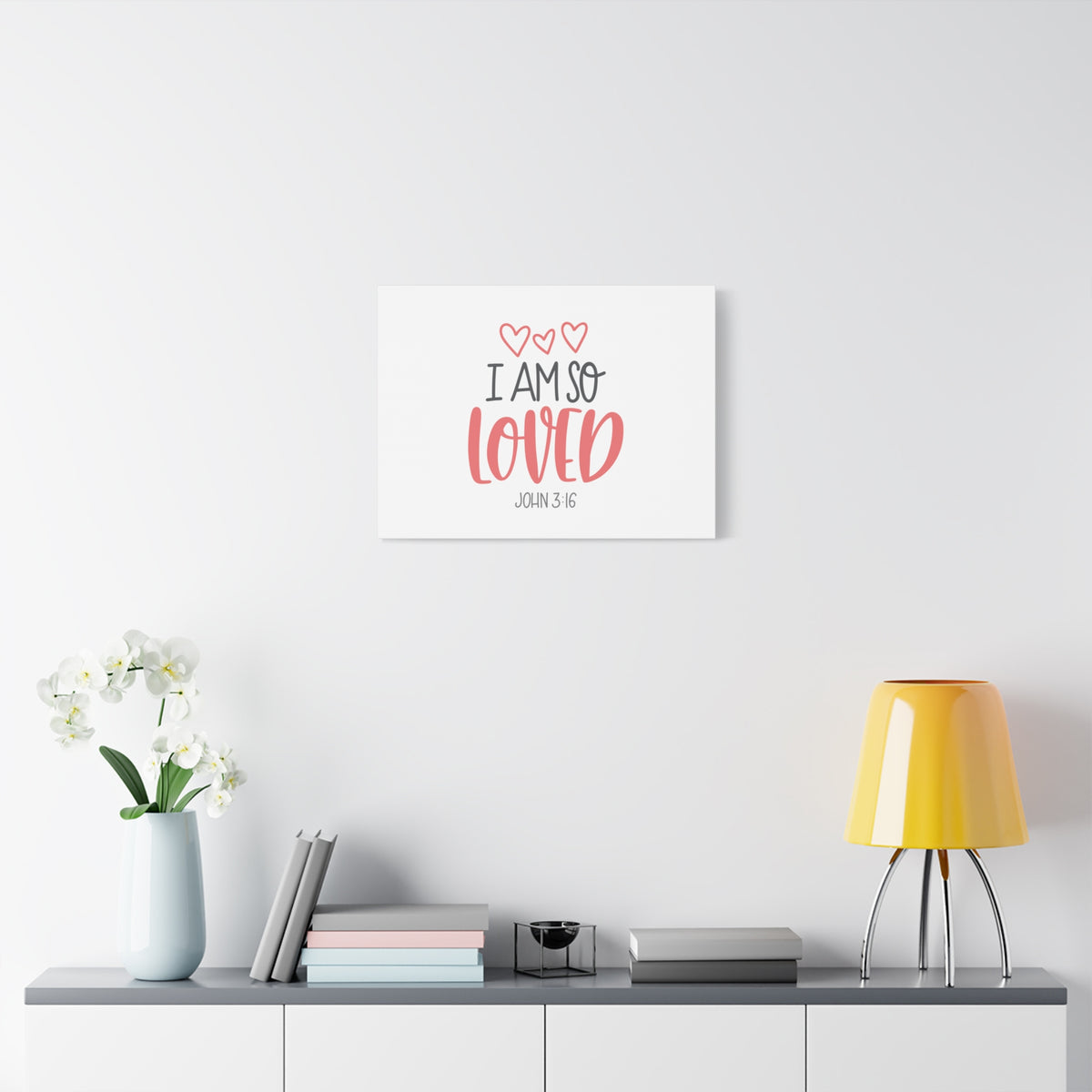 Scripture Canvas I Am So Loved John 3:16 Christian Wall Art Bible Verse Print Ready to Hang