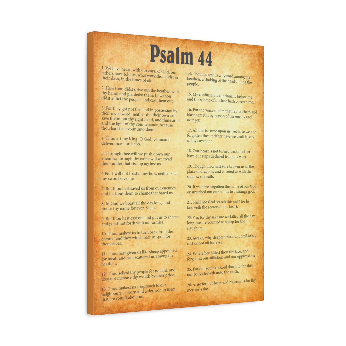 Scripture Walls Psalm 44 Gold Bible Chapter Canvas Christian Wall Art Ready to Hang