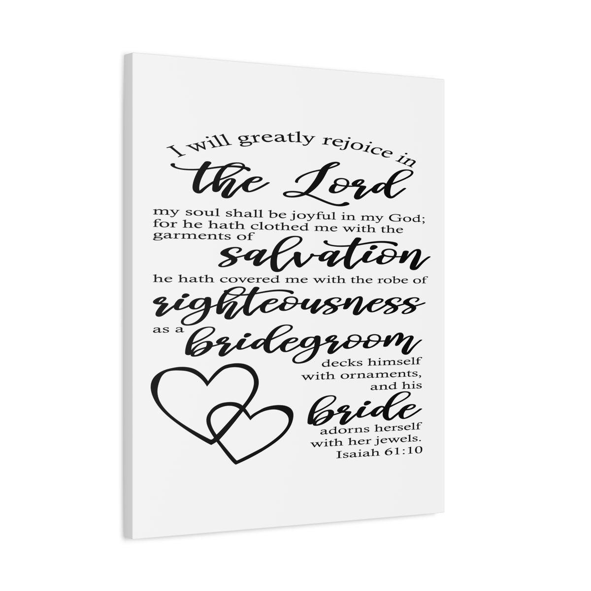 Scripture Canvas In The Lord Isaiah 61:10 Christian Wall Art Bible Verse Print Ready to Hang