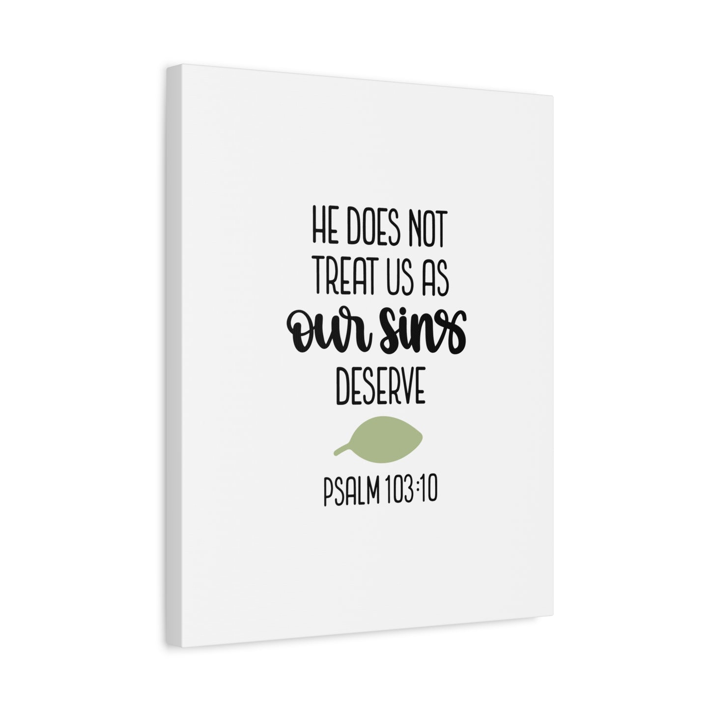 Scripture Canvas Our Sins Psalm 103:10 Christian Wall Art Bible Verse Print Ready to Hang