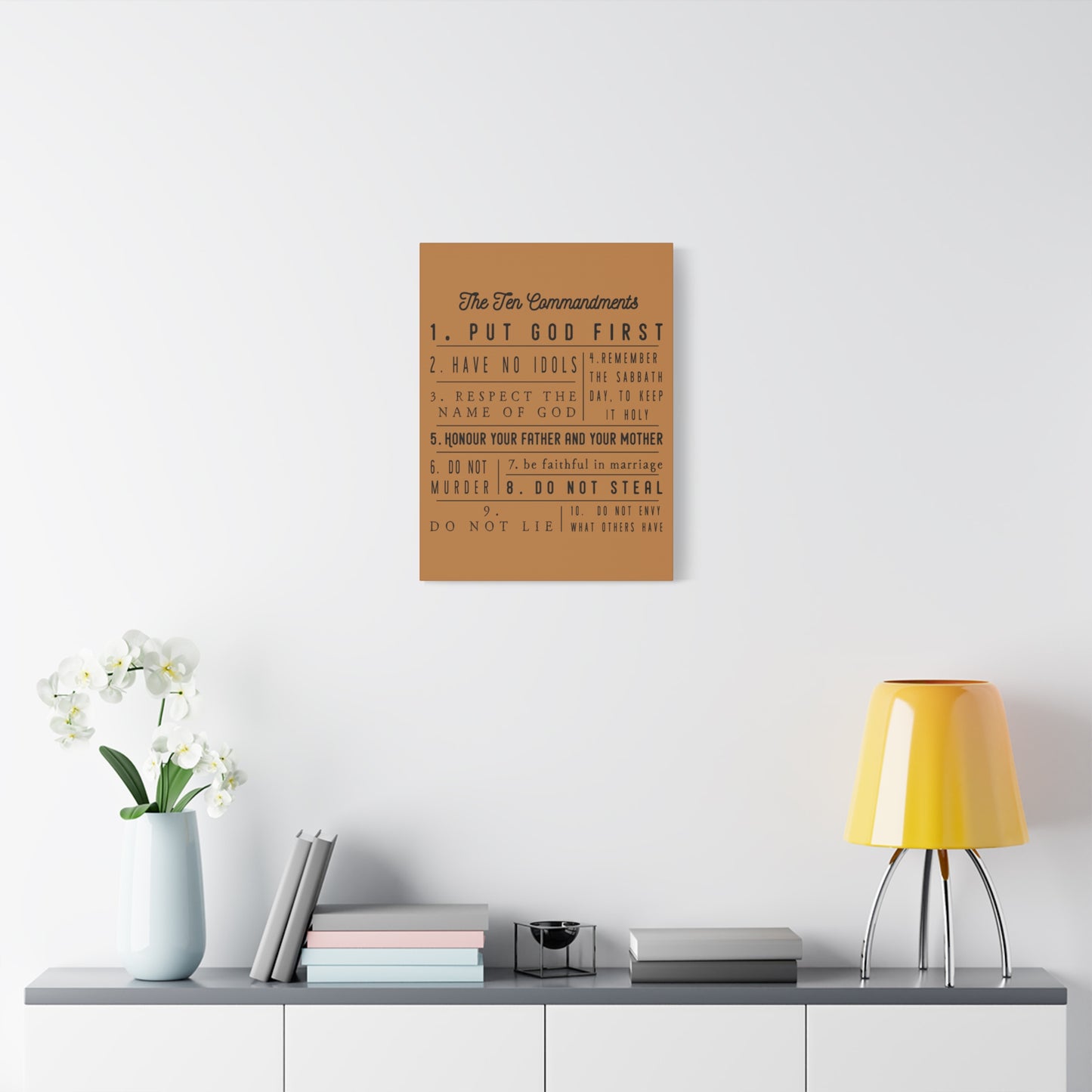 Scripture Canvas Ten Commandments Exodus 20:2–17 Christian Wall Art Print Ready to Hang