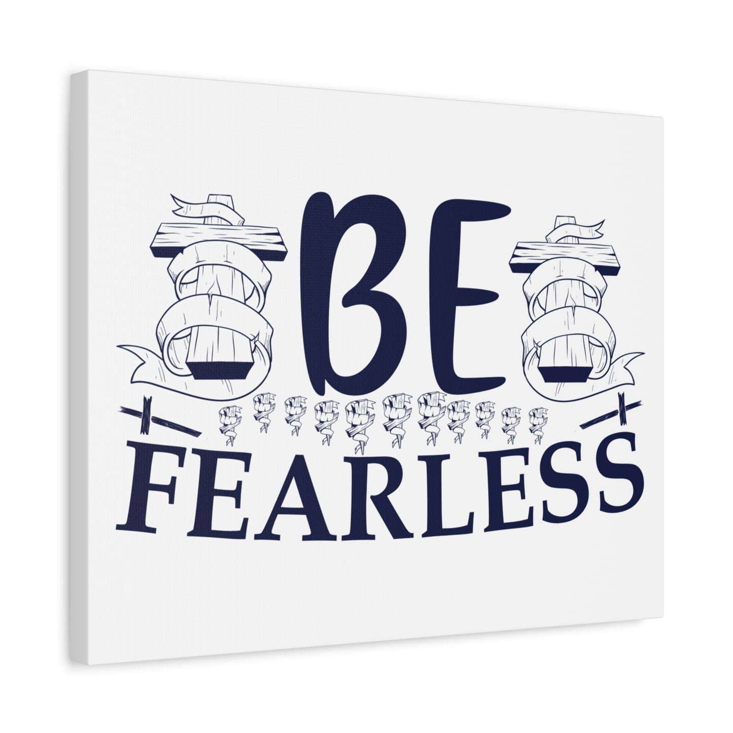 Scripture Canvas Be Fearless Psalm 46:2 Christian Wall Art Print Ready to Hang
