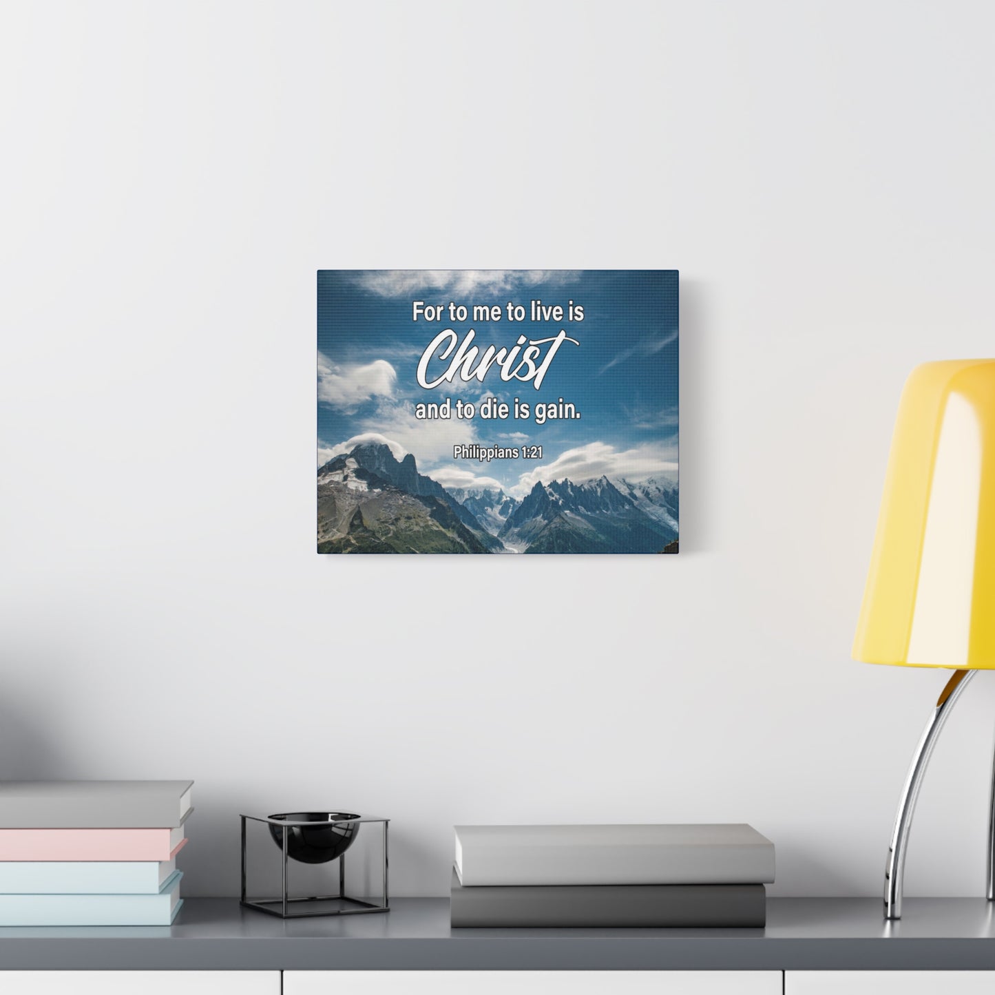 Bible Verse Canvas To Live is Christ Philippians 1:21 Wall Art Christian Home Decor