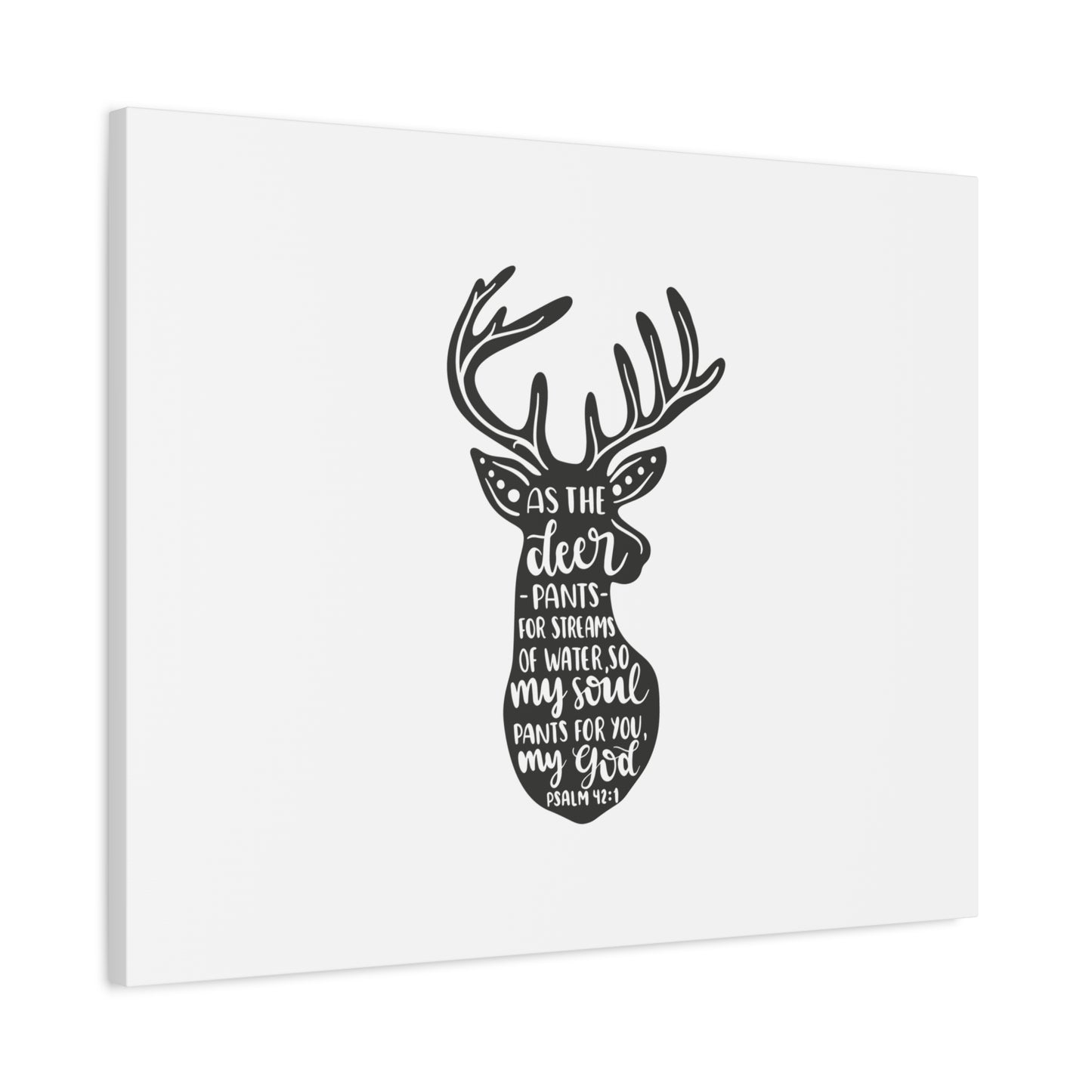 Scripture Canvas My Soul Psalm 42:1 Christian Wall Art Bible Verse Print Ready to Hang