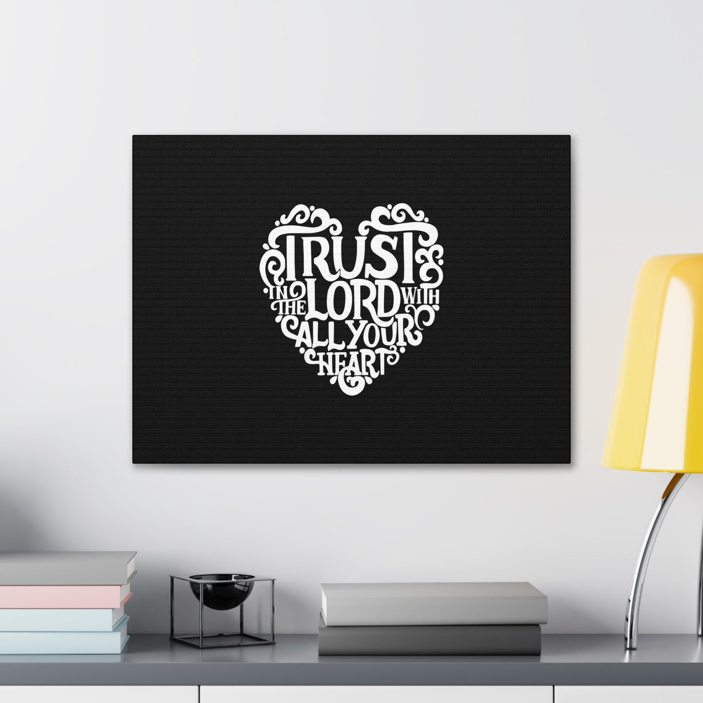 Trust In The Lord Proverbs 3:5 Heart Christian Wall Art Bible Verse Print Ready to Hang