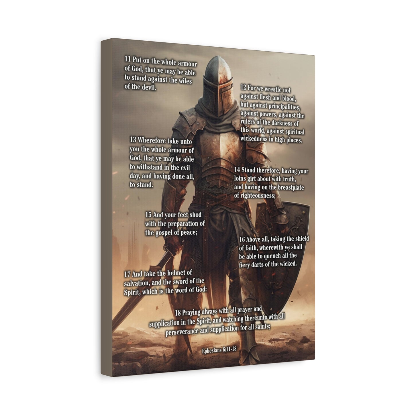 Scripture Walls Armour of God Ephesians 6:11-18 Standing Warrior Christian Wall Art Print Ready to Hang Unframed