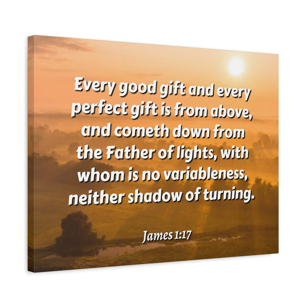 Scripture Canvas Father Of Light James 1:17 Christian Wall Art Bible Verse Print Ready to Hang