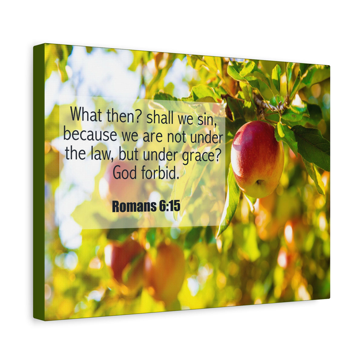 Scripture Canvas God Forbid Romans 6:15 Christian Wall Art Bible Verse Print Ready to Hang