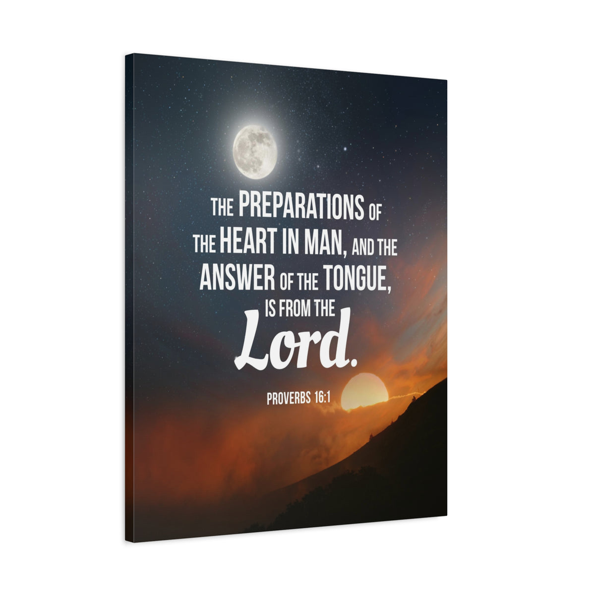 Scripture Canvas Preparations Proverbs 16:1 Christian Wall Art Bible Verse Print Ready to Hang