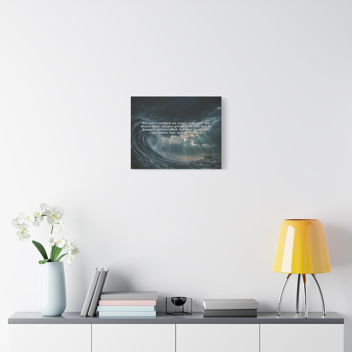 Scripture Canvas Adversity 2 Corinthians 4:8-9 Christian Wall Art Bible Verse Print Ready to Hang